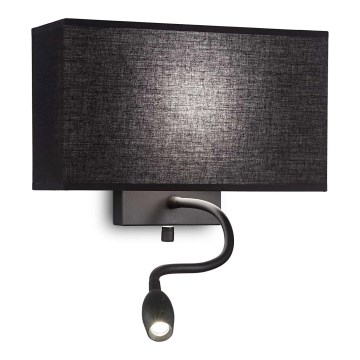 Ideal Lux - LED Flexibel wandlamp HOTEL 1xE27/60W/230V + LED/1,5W/230V