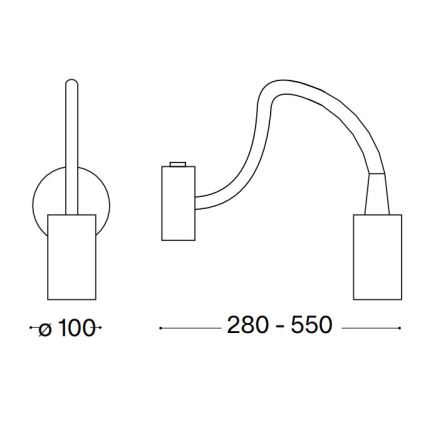 Ideal Lux - LED Flexibele leeslamp FOCUS LED/4W/230V CRI 90 zwart