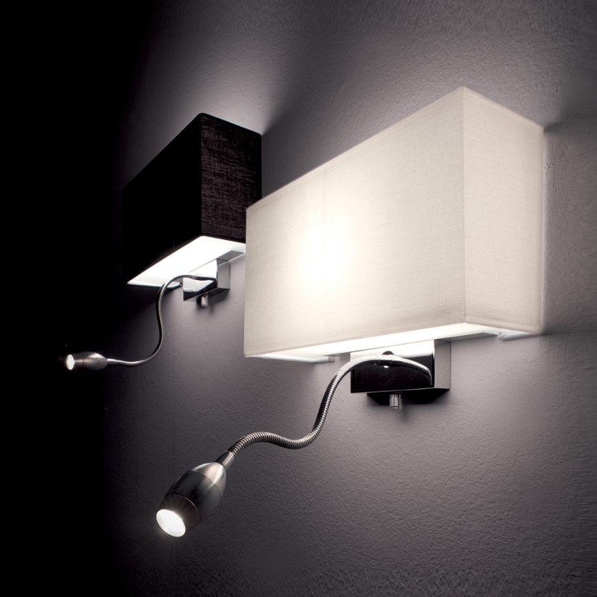 Ideal Lux - LED Flexibele wandlamp HOTEL 1xE27/60W + LED/1,5W/230V