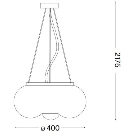 Ideal Lux - LED Hanglamp aan een koord ARIZONA 3xGX53/9W/230V diameter 40 cm wit