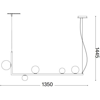 Ideal Lux - LED Hanglamp aan een koord BIRDS 5xG9/3W/230V zwart/goud