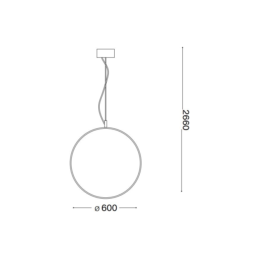 Ideal Lux - LED Hanglamp aan een koord CIRCUS LED/33W/230V diameter 60 cm CRI 90 zwart