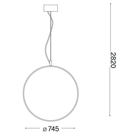 Ideal Lux - LED Hanglamp aan een koord CIRCUS LED/36W/230V diameter 74,5 cm CRI 90 zwart