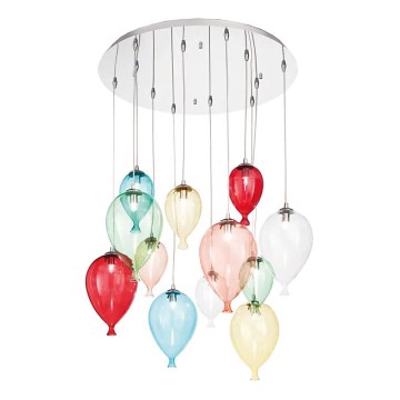 Ideal Lux - LED Hanglamp aan een koord CLOWN 12xG9/3W/230V diameter 60 cm kleurrijk