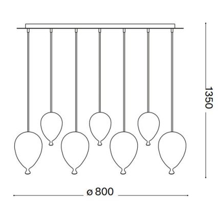 Ideal Lux - LED Hanglamp aan een koord CLOWN 7xG9/3W/230V 80 cm kleurrijk