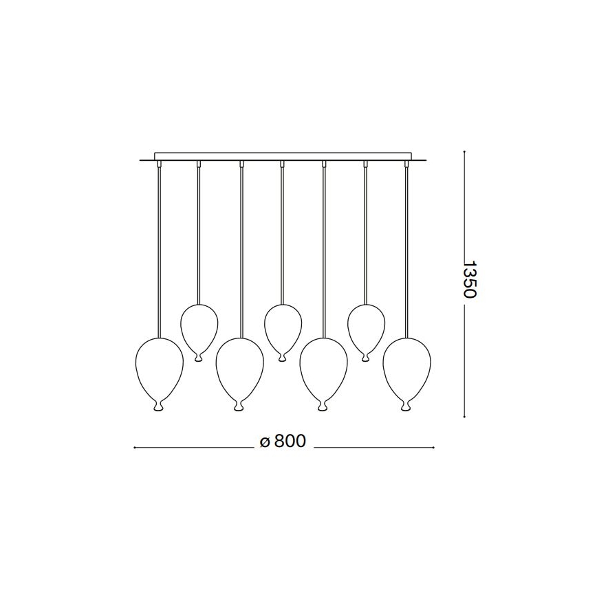 Ideal Lux - LED Hanglamp aan een koord CLOWN 7xG9/3W/230V 80 cm kleurrijk