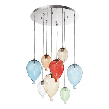 Ideal Lux - LED Hanglamp aan een koord CLOWN 8xG9/3W/230V diameter 50 cm kleurrijk