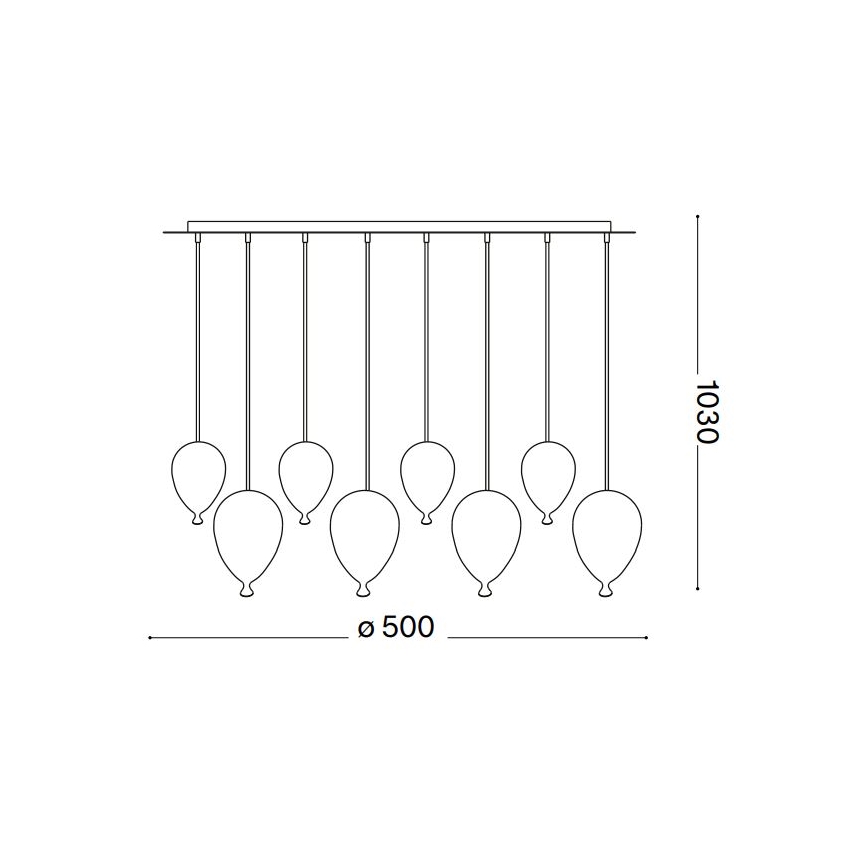 Ideal Lux - LED Hanglamp aan een koord CLOWN 8xG9/3W/230V diameter 50 cm kleurrijk