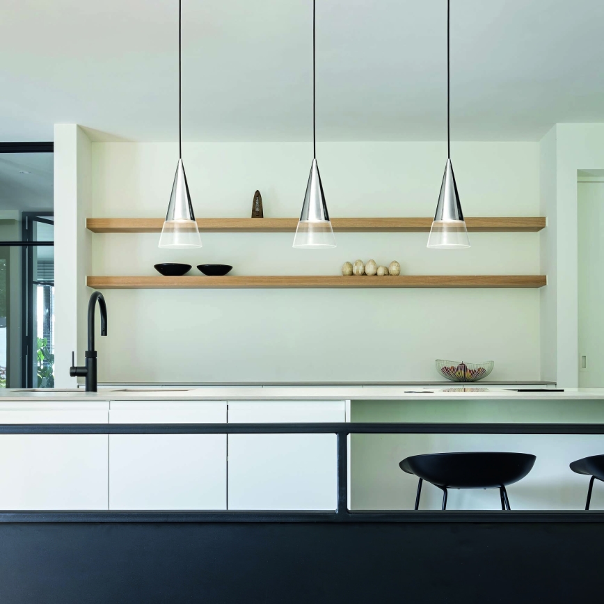 Ideal Lux - LED Hanglamp aan een koord CONO 1xGU10/7W/230V diameter 15 cm CRI 90 mat chroom