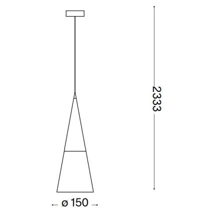 Ideal Lux - LED Hanglamp aan een koord CONO 1xGU10/7W/230V diameter 15 cm CRI 90 messing