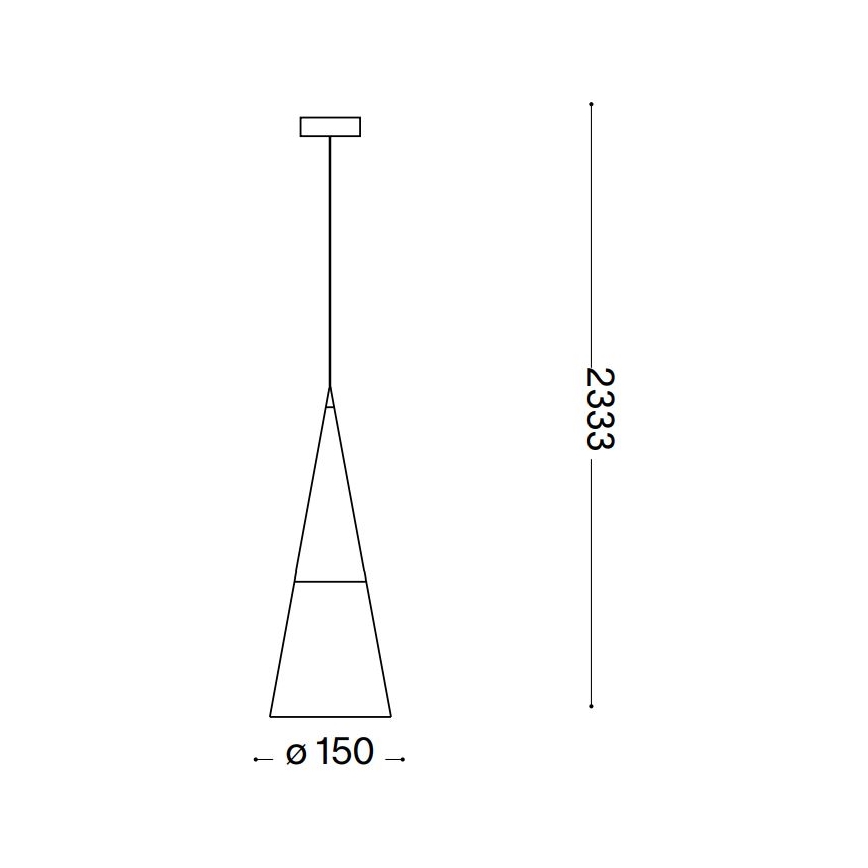 Ideal Lux - LED Hanglamp aan een koord CONO 1xGU10/7W/230V diameter 15 cm CRI 90 messing