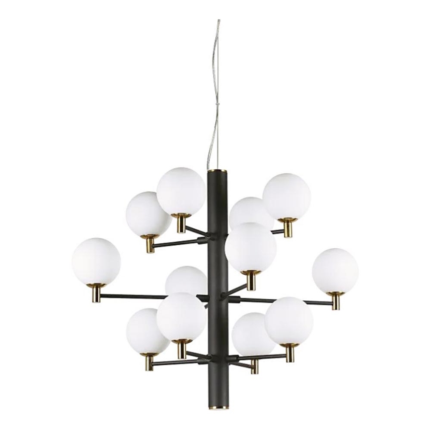 Ideal Lux - LED Hanglamp aan een koord COPERNICO 12xG9/3W/230V diameter 71 cm zwart