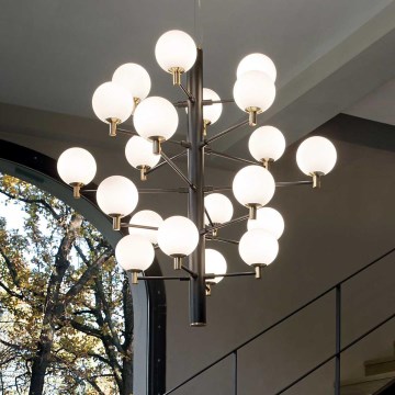 Ideal Lux - LED Hanglamp aan een koord COPERNICO 20xG9/3W/230V diameter 86 cm zwart