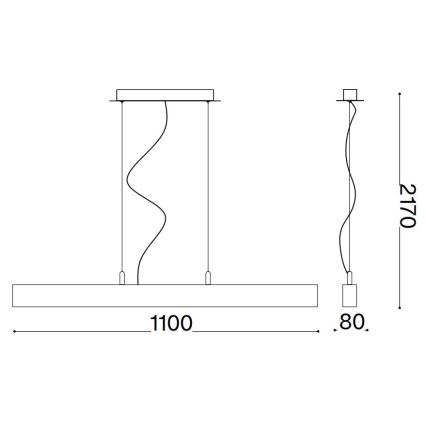 Ideal Lux - LED Hanglamp aan een koord CRAFT LED/32W/230V CRI 90 beuken