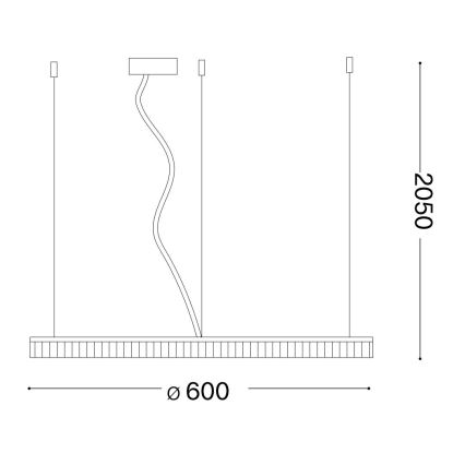 Ideal Lux - LED Hanglamp aan een koord CROWN LED/30W/230V 3000K diameter 60 cm CRI 90 messing
