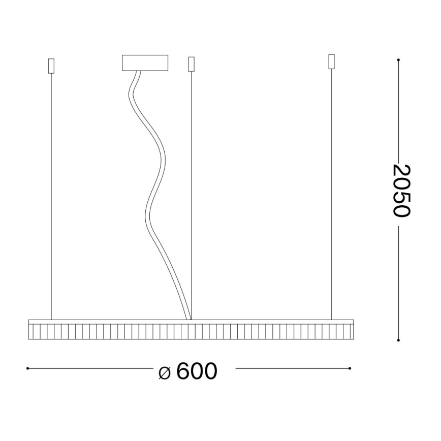 Ideal Lux - LED Hanglamp aan een koord CROWN LED/30W/230V 3000K diameter 60 cm CRI 90 messing