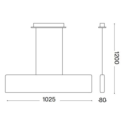 Ideal Lux - LED Hanglamp aan een koord DESK LED/32W/230V 102,5 cm CRI 90 zwart
