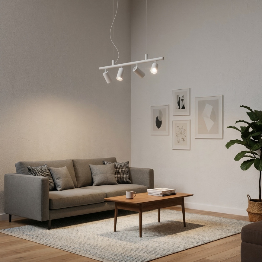 Ideal Lux - LED Hanglamp aan een koord DYNAMITE 4xGU10/7W/230V CRI 90 wit