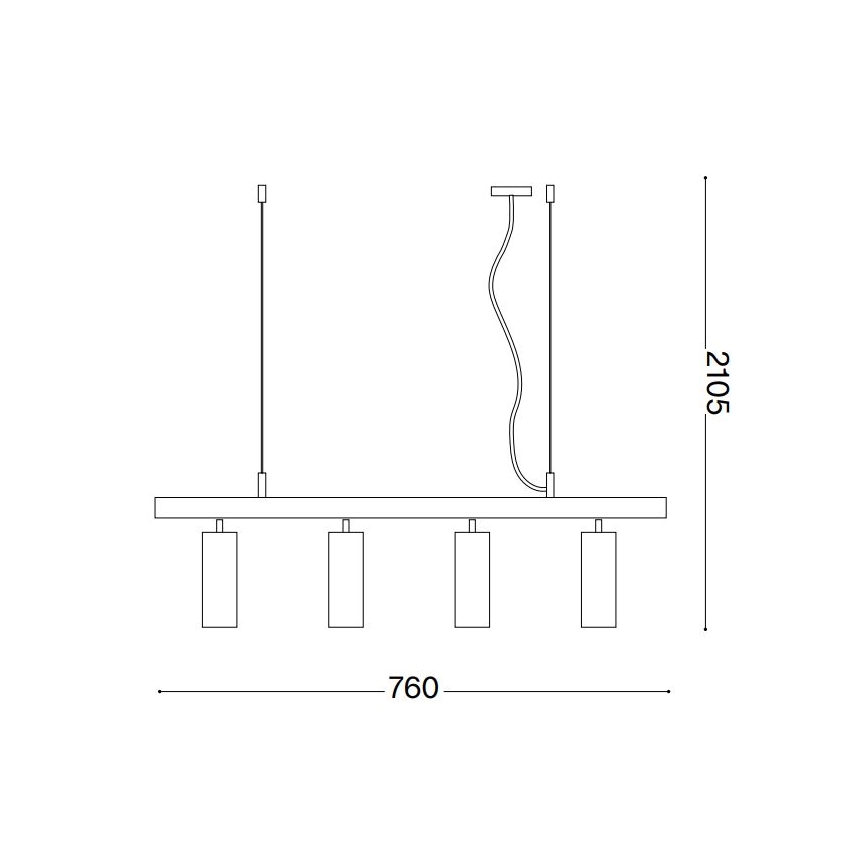 Ideal Lux - LED Hanglamp aan een koord DYNAMITE 4xGU10/7W/230V CRI 90 wit