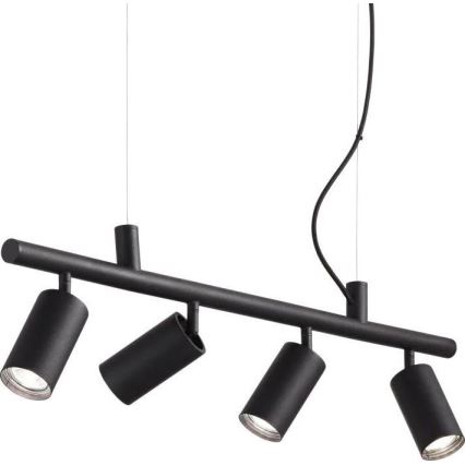 Ideal Lux - LED Hanglamp aan een koord DYNAMITE 4xGU10/7W/230V CRI 90 zwart