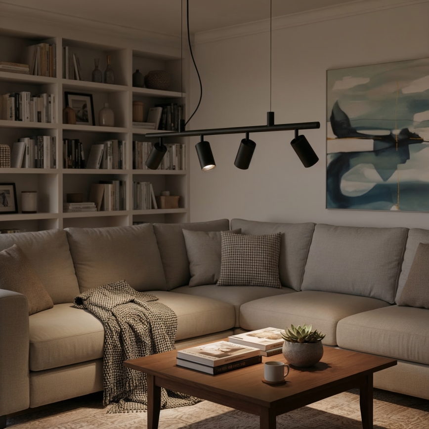 Ideal Lux - LED Hanglamp aan een koord DYNAMITE 4xGU10/7W/230V CRI 90 zwart