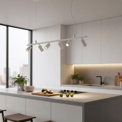 Ideal Lux - LED Hanglamp aan een koord DYNAMITE 6xGU10/7W/230V CRI 90 wit