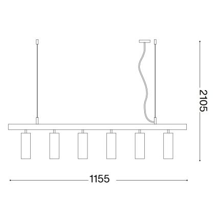 Ideal Lux - LED Hanglamp aan een koord DYNAMITE 6xGU10/7W/230V CRI 90 wit