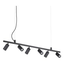 Ideal Lux - LED Hanglamp aan een koord DYNAMITE 6xGU10/7W/230V CRI 90 zwart