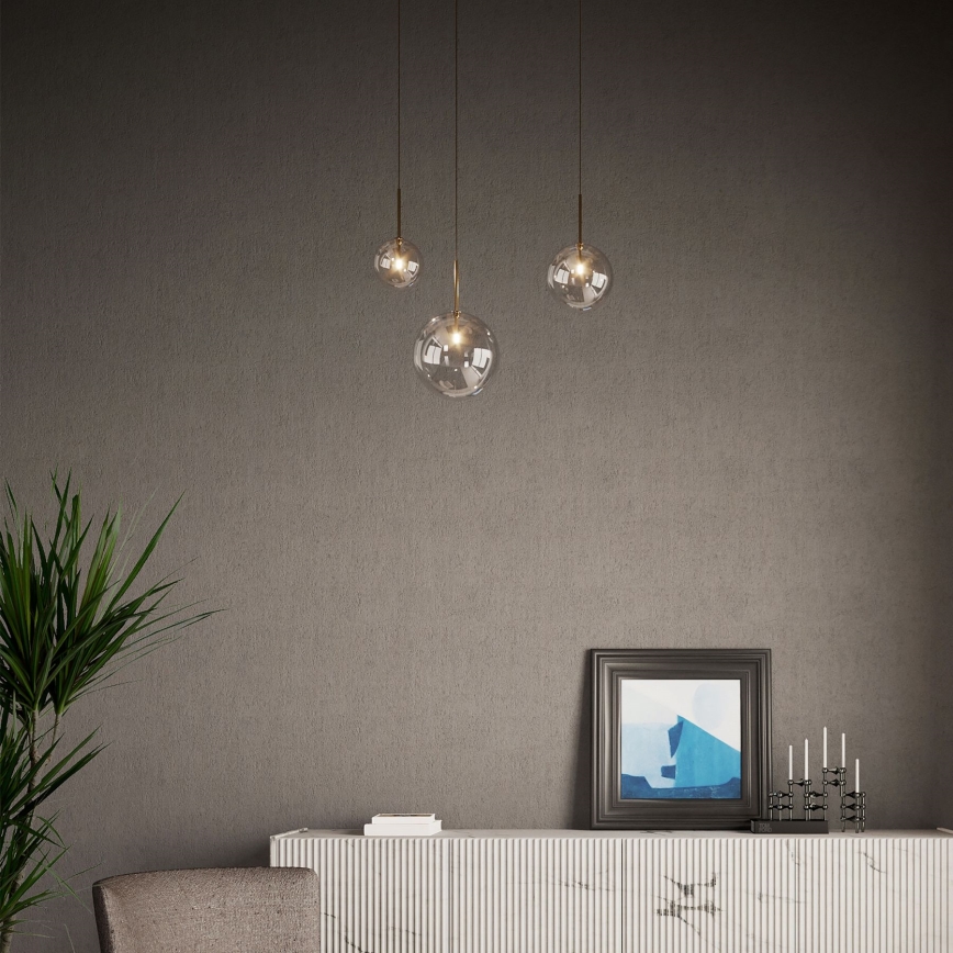 Ideal Lux - LED Hanglamp aan een koord EQUINOXE 1xG4/2W/230V diameter 20 cm messing/gerookt