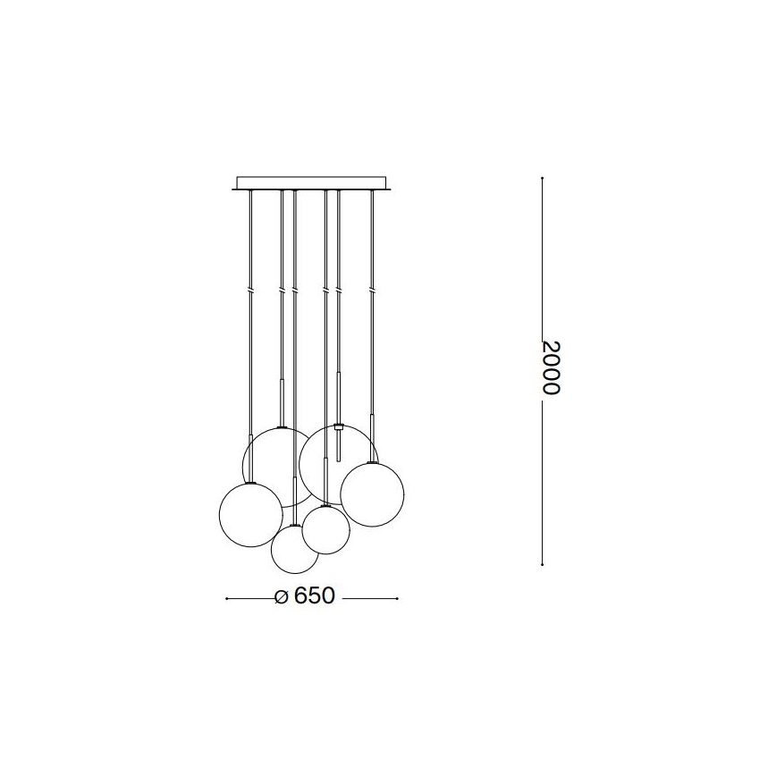 Ideal Lux - LED Hanglamp aan een koord EQUINOXE 6xG4/2W/230V diameter 65 cm glanzend chroom/gerookt