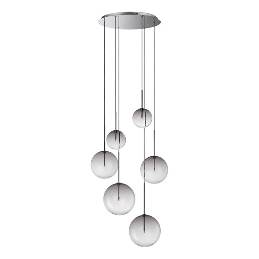 Ideal Lux - LED Hanglamp aan een koord EQUINOXE 6xG4/2W/230V diameter 65 cm glanzend chroom/gerookt
