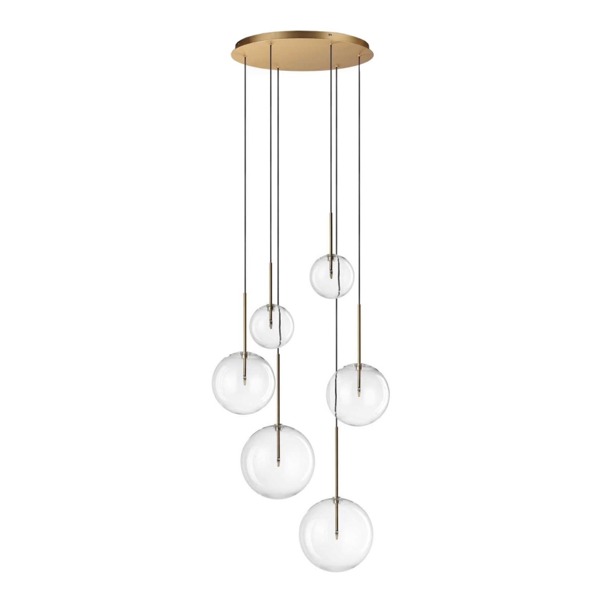 Ideal Lux - LED Hanglamp aan een koord EQUINOXE 6xG4/2W/230V diameter 65 cm messing/doorzichtig