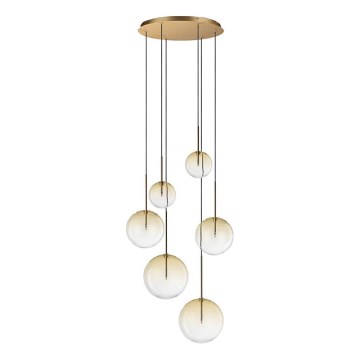 Ideal Lux - LED Hanglamp aan een koord EQUINOXE 6xG4/2W/230V diameter 65 cm messing/gerookt
