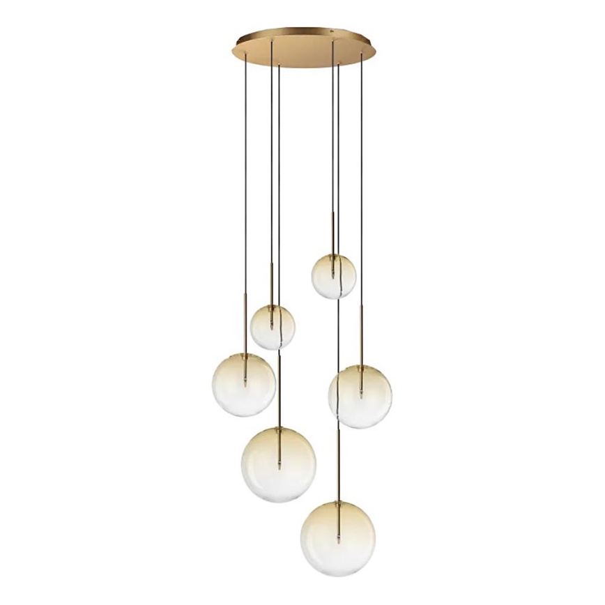 Ideal Lux - LED Hanglamp aan een koord EQUINOXE 6xG4/2W/230V diameter 65 cm messing/gerookt