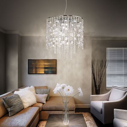 Ideal Lux - LED Kristallen hanglamp aan een koord EVASIONE 10xG9/3W/230V diameter 51 cm glanzend chroom