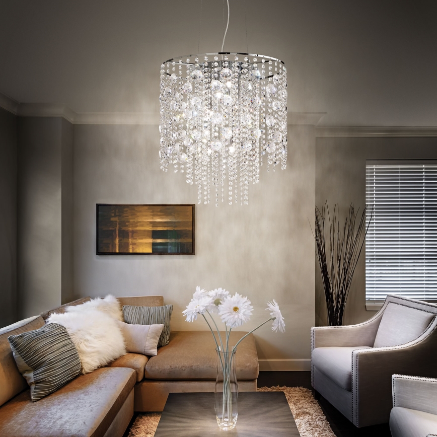 Ideal Lux - LED Kristallen hanglamp aan een koord EVASIONE 10xG9/3W/230V diameter 51 cm glanzend chroom