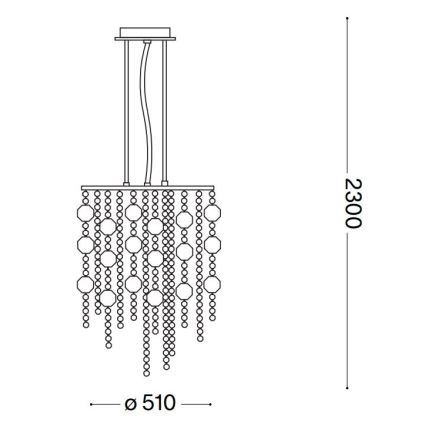 Ideal Lux - LED Kristallen hanglamp aan een koord EVASIONE 10xG9/3W/230V diameter 51 cm glanzend chroom