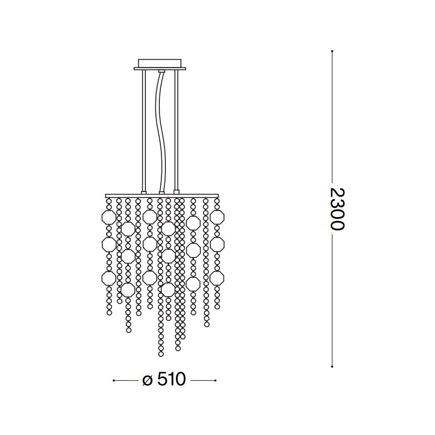 Ideal Lux - LED Kristallen hanglamp aan een koord EVASIONE 10xG9/3W/230V diameter 51 cm glanzend chroom