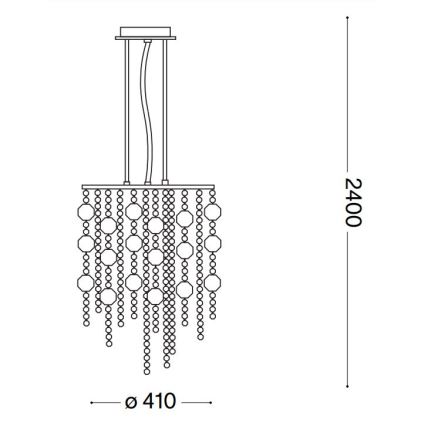 Ideal Lux - LED Kristallen hanglamp aan een koord EVASIONE 8xG9/3W/230V diameter 41 cm glanzend chroom