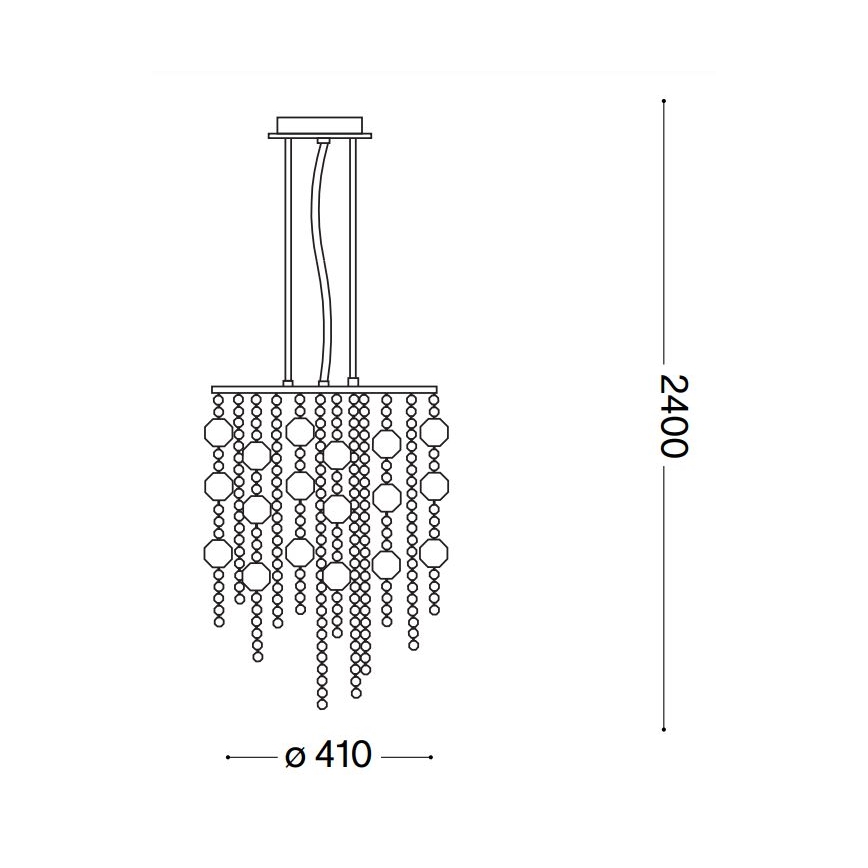 Ideal Lux - LED Kristallen hanglamp aan een koord EVASIONE 8xG9/3W/230V diameter 41 cm glanzend chroom