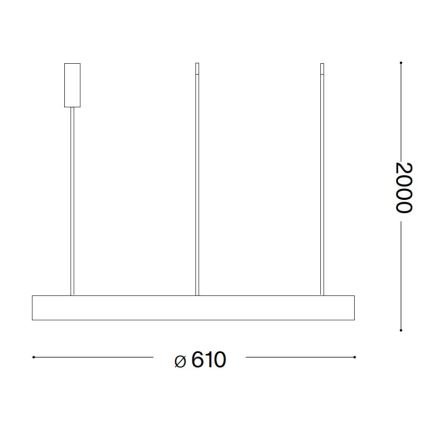 Ideal Lux - LED Hanglamp aan een koord GEMINI LED/48W/230V diameter 61 cm CRI 90 goud