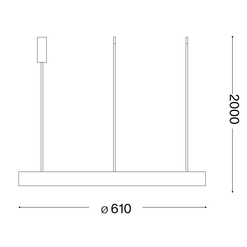 Ideal Lux - LED Hanglamp aan een koord GEMINI LED/48W/230V diameter 61 cm CRI 90 goud