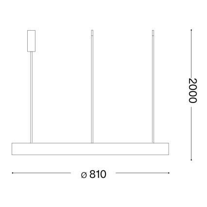 Ideal Lux - LED Hanglamp aan een koord GEMINI LED/59W/230V diameter 81 cm CRI 90 goud