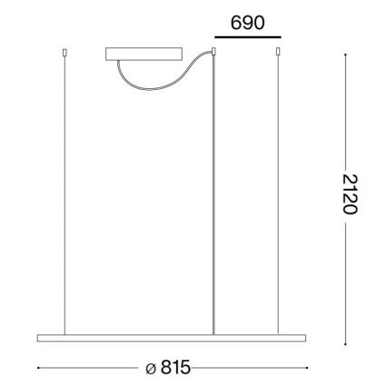 Ideal Lux - LED Hanglamp aan een koord HULAHOOP LED/39W/230V 3000K diameter 81,5 cm CRI 90 wit