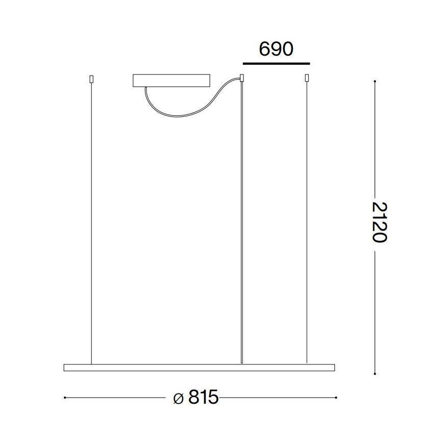 Ideal Lux - LED Hanglamp aan een koord HULAHOOP LED/39W/230V 3000K diameter 81,5 cm CRI 90 wit