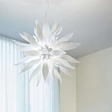 Ideal Lux - LED Hanglamp aan een koord LEAVES 12xG9/3W/230V diameter 80 cm wit