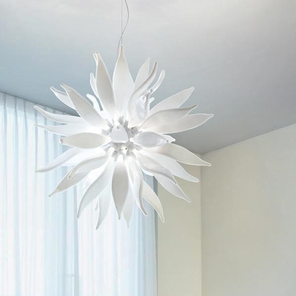 Ideal Lux - LED Hanglamp aan een koord LEAVES 12xG9/3W/230V diameter 80 cm wit