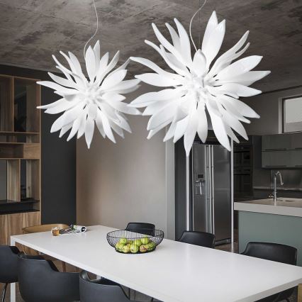 Ideal Lux - LED Hanglamp aan een koord LEAVES 12xG9/3W/230V diameter 80 cm wit