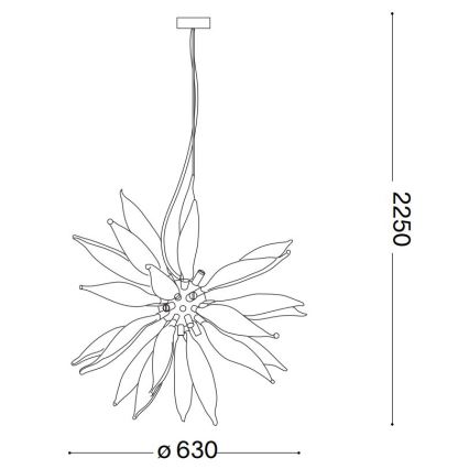 Ideal Lux - LED Hanglamp aan een koord LEAVES 8xG9/3W/230V diameter 63 cm wit
