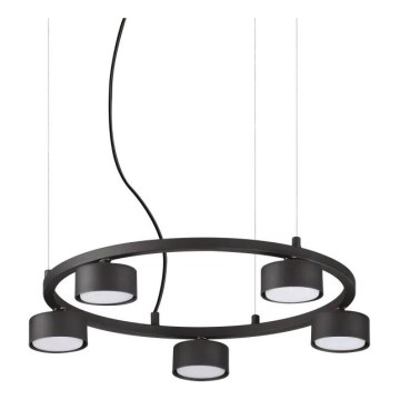 Ideal Lux - LED Hanglamp aan een koord MINOR 5xGX53/9W/230V diameter 50 cm zwart